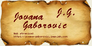 Jovana Gaborović vizit kartica